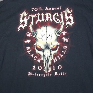 Sturgis Motorcycle Rally T Shirt Mens 3XL Black‎ 2010 70th Annual Rally
